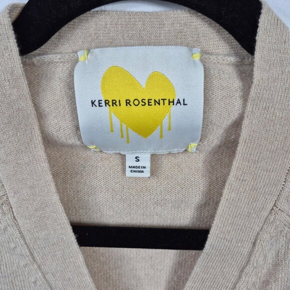 Kerri Rosenthal Sweater Womens S Beige 100% Cashmere Cardigan Knit Long Sleeve - Picture 4 of 8